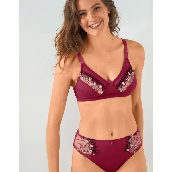 Polovystužená podprsenka Caminata zn. Confidence Lingerie® z mikrovláknom a výšivkou, bez kostíc