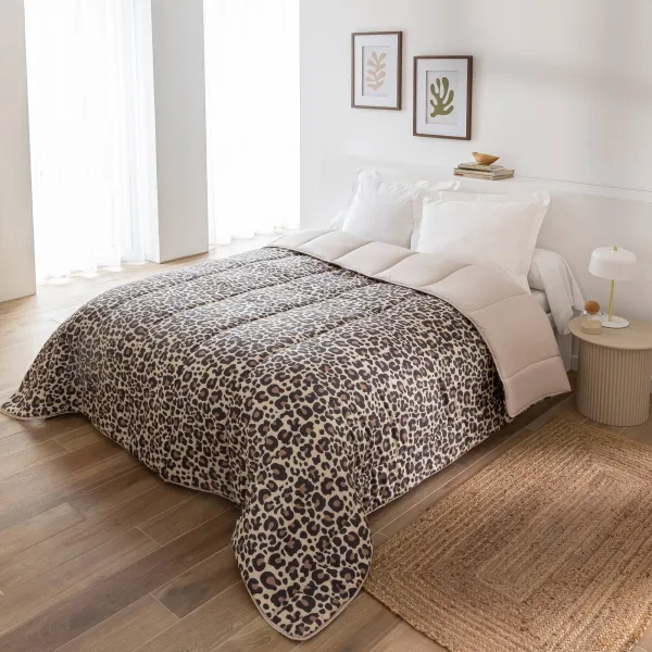 Obojstranná prikrývka z mikrovlákna s potlačou Leopard, 200g/m2