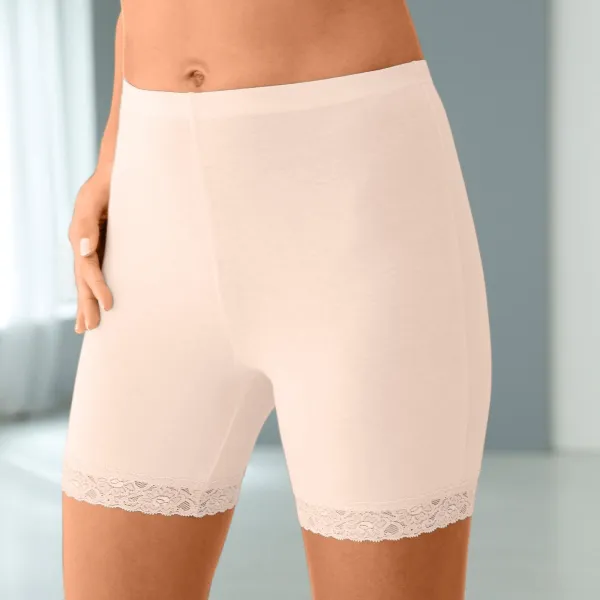 Súprava 2 panty nohavičiek zo strečovej bavlny s čipkou