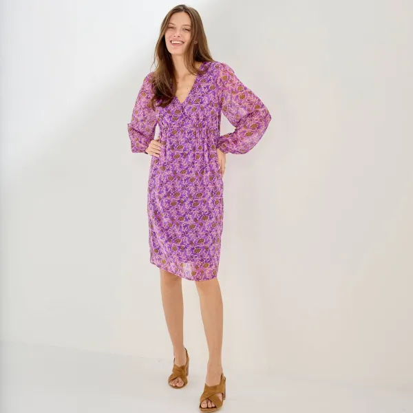 Krátke voálové šaty s potlačou