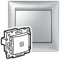 Prepínač striedavý (6Ss) 10AX/250V hliník Valena (Legrand)