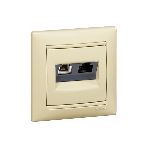 Zásuvka tel/dát. RJ11/RJ45 (LCS) béžová Valena (Legrand)