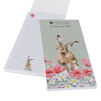 Nákupný zoznam s magnetom "Field of Flowers" Wrendale Designs – zajac