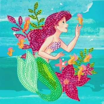 Pohľadnica Ariel Disney vykladanie z diamantov