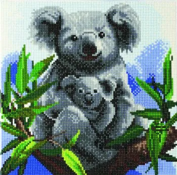 Obraz Prítulné koaly (30x30 cm) vykladanie z diamantov