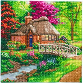Obraz Chata priateľstva (30x30 cm) vykladanie z diamantov