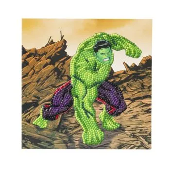 Pohľadnica Hulk Marvel vykladanie z diamantov