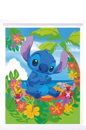 Obraz v lištách Stitch Disney (35x45 cm) vykladanie z diamantov