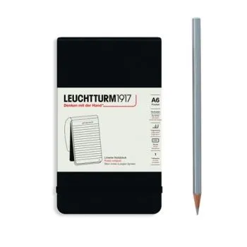 Zápisník LEUCHTTURM1917 Pocket (A6), Black 184 p., riadkovaný
