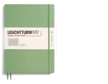 Zápisník LEUCHTTURM1917 Master Slim (A4+) Sage, 123 p., štvorcový