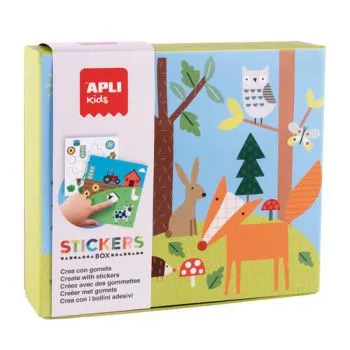 APLI Krabička s nálepkami Les - APLI