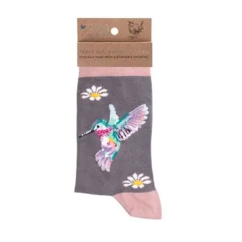 Bambusové ponožky "Wisteria Wishes" Wrendale Designs – kolibrík
