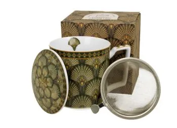 Porcelánový hrnček so sitkom a krytom Verdigo 400 ml