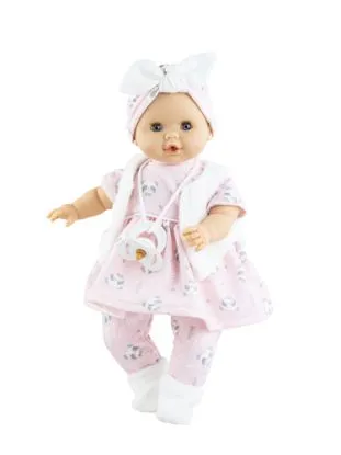 Bábätko Alex Y Sonia dievčatko v oblečení s pandami 36 CM - Paola Reina