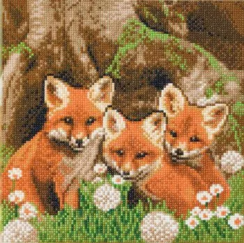 Obraz Lišiaky (30x30 cm) vykladanie z diamantov