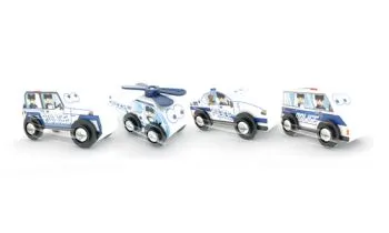 Policajné vozidlá v tube J’ADORE - Hape