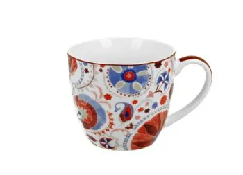 Klasický porcelánový hrnček Naresh Red 460 ml