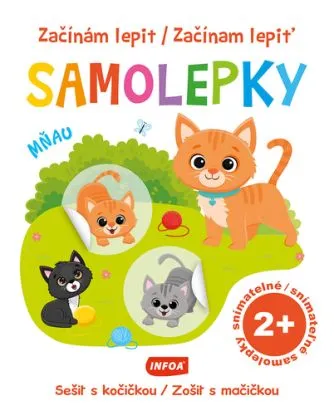 Začínám lepit samolepky - Sešit s kočičkou/ Začínam lepiť samolepky - Zošit s mačičkou (CZ/SK vydanie)