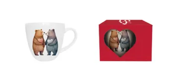 Porcelánový hrnček Medvede so srdiečkom 460 ml