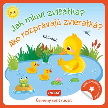 Kulaté samolepky: Jak mluví zvířátka? / Ako rozprávajú zvieratká? - červený sešit / zošit (CZ/SK vydanie)