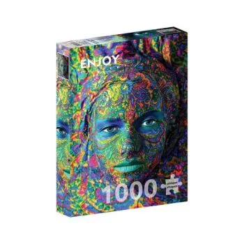 Puzzle Žena s farebným umeleckým mejkapom
