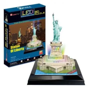 Puzzle 3D Socha Slobody / led - 37 častí
