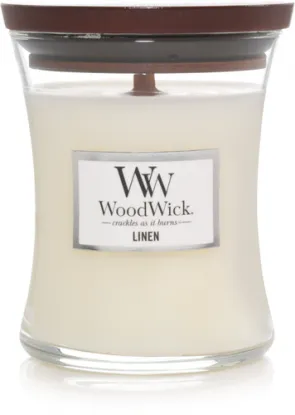 WoodWick sviečka stredná Linen