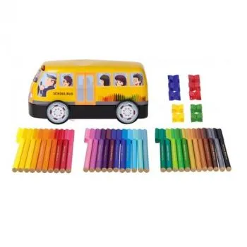 Detské Fixy Faber-Castell Connector Plechový autobus 33 ks