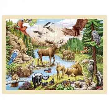 Drevené puzzle Divočina Severnej Ameriky - Goki