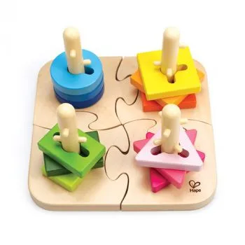 Kreatívna stavebnica 4 tvary a puzzle HAPE - Hape