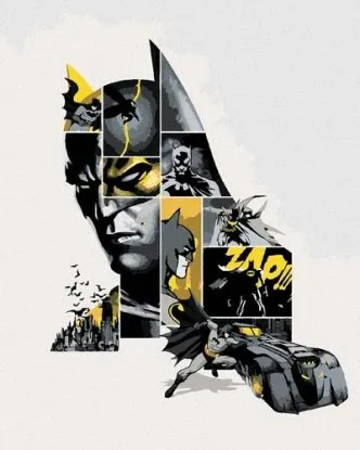 Maľovanie podľa čísel Batman v sivej a žltej 40x50cm Zuty - ZUTY
