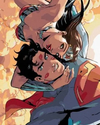 Maľovanie podľa čísel Wonder Woman a Superman Selfie 40x50cm Zuty - ZUTY