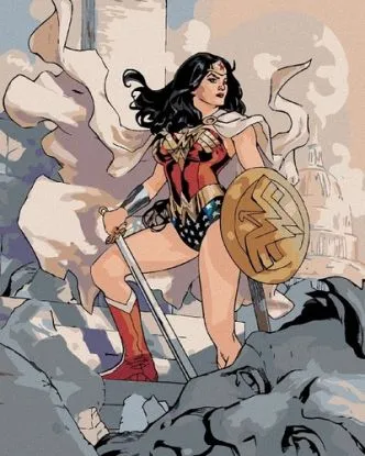Maľovanie podľa čísel Wonder Woman a zrúcanina 40x50cm Zuty - ZUTY