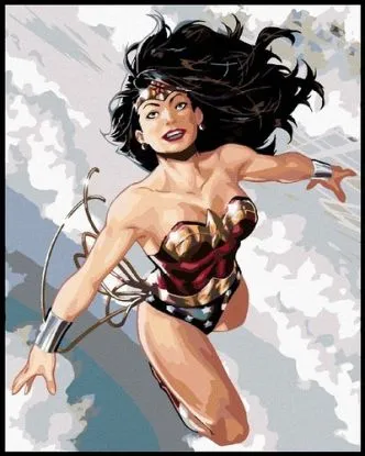 Maľovanie podľa čísel Wonder Woman letí 40x50cm Zuty - ZUTY